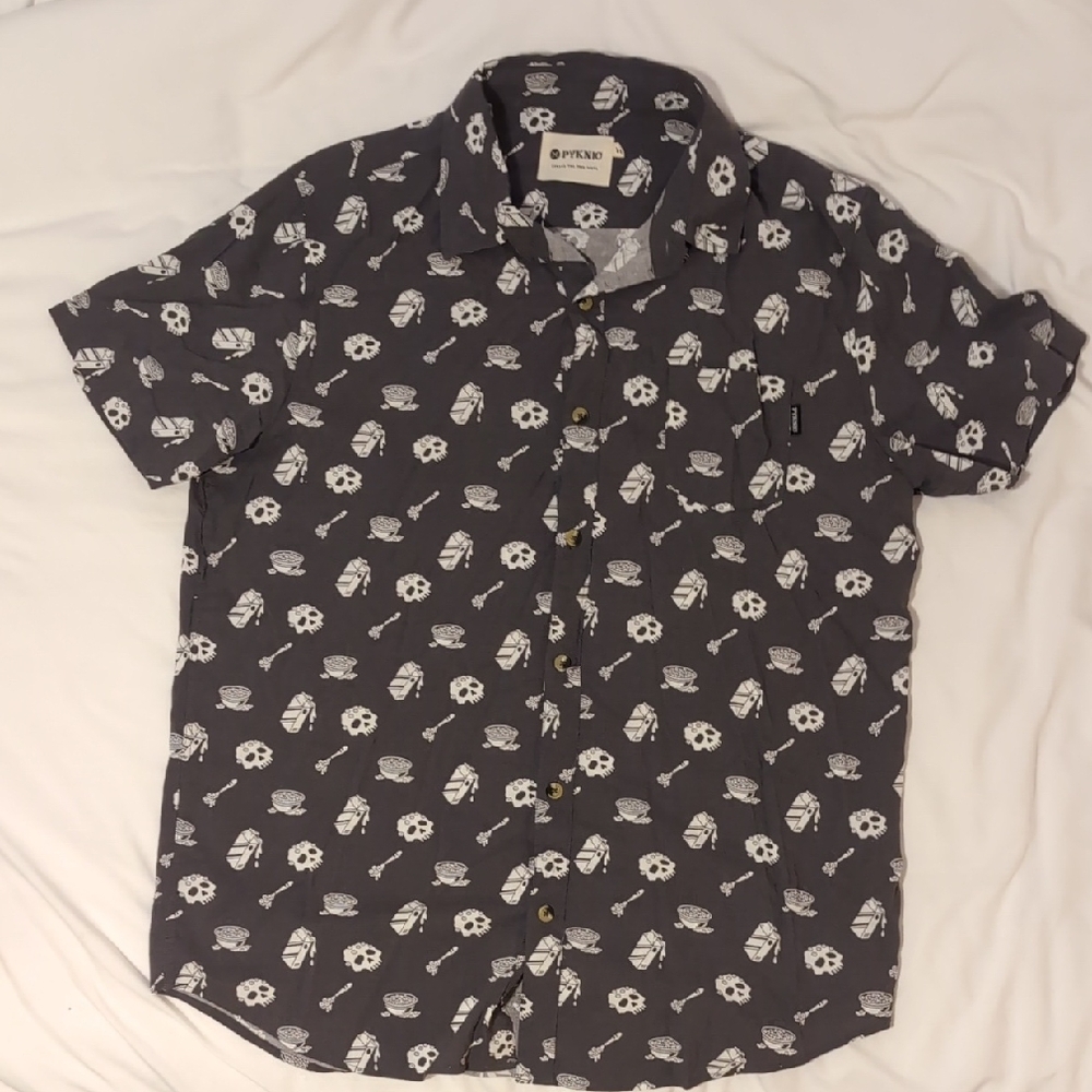 Opna Black Soccer Print Men's Casual Shirt